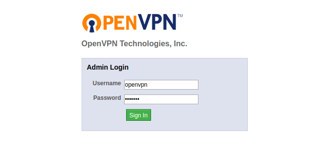 OpenVPN Login Admin